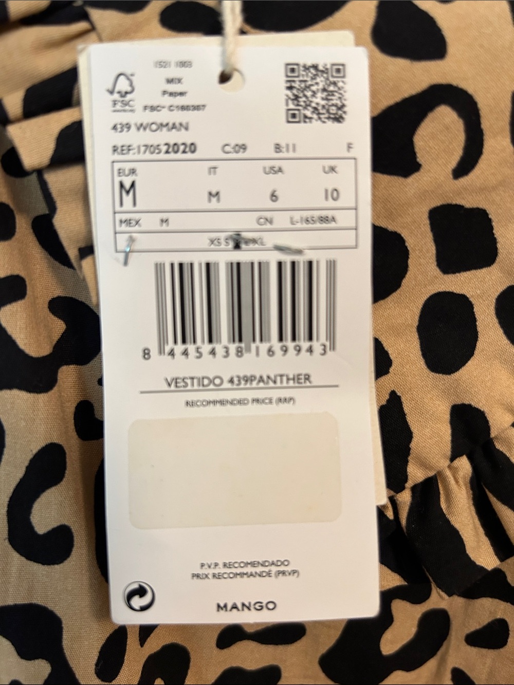 Mango Leopard Print Ruffle Neck Dress in Tan and Black - Picture 3 of 9